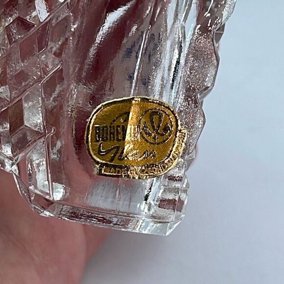 Bohemia cut glass toothpick holder. - Picture 2 of 6